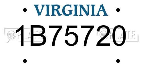 1B75720 Virginia License Plate