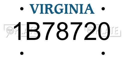 1B78720 Virginia License Plate