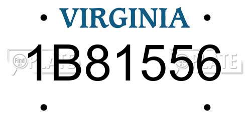1B81556 Virginia License Plate