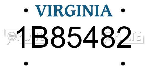 1B85482 Virginia License Plate