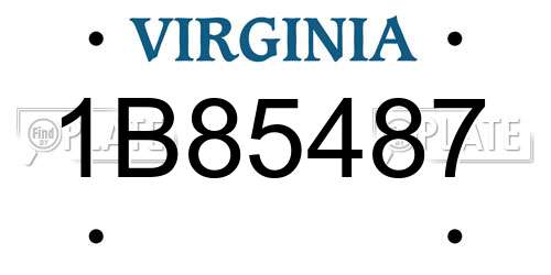 1B85487 Virginia License Plate