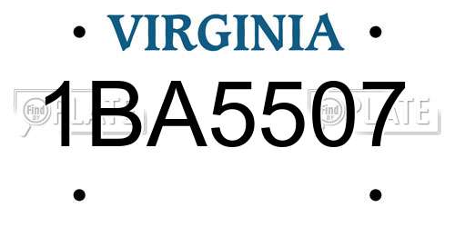 1BA5507 Virginia License Plate