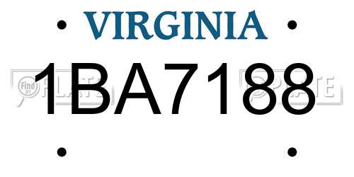 1BA7188 Virginia License Plate