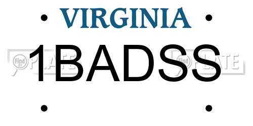 1BADSS Virginia License Plate