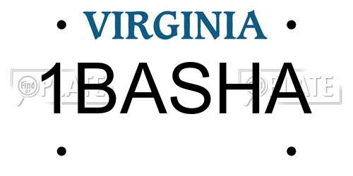 1BASHA Virginia License Plate