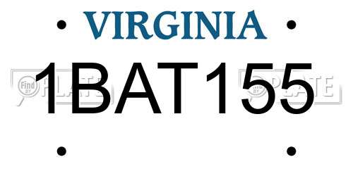 1BAT155 Virginia License Plate