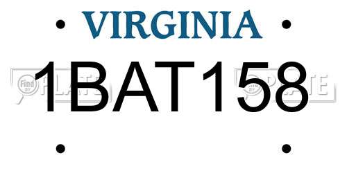 1BAT158 Virginia License Plate