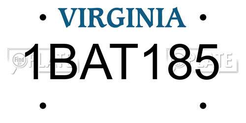1BAT185 Virginia License Plate
