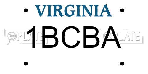 1BCBA Virginia License Plate