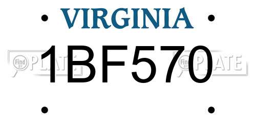 1BF570 Virginia License Plate