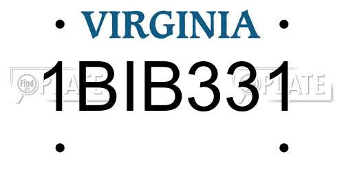 1BIB331 Virginia License Plate