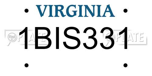1BIS331 Virginia License Plate