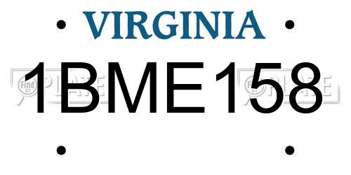 1BME158 Virginia License Plate