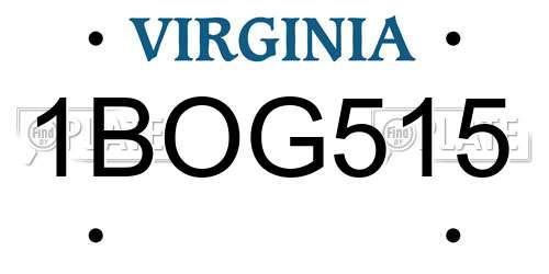 1BOG515 Virginia License Plate