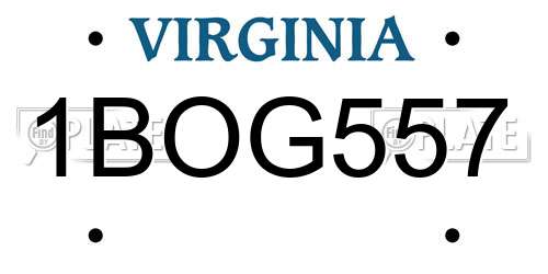 1BOG557 Virginia License Plate