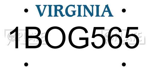 1BOG565 Virginia License Plate