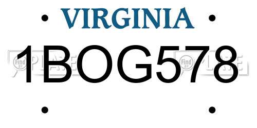 1BOG578 Virginia License Plate