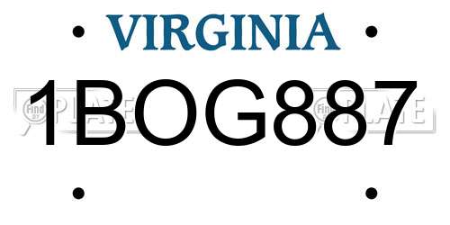 1BOG887 Virginia License Plate