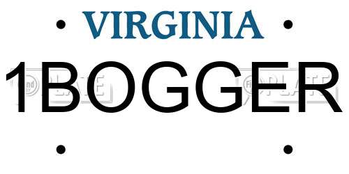 1BOGGER Virginia License Plate