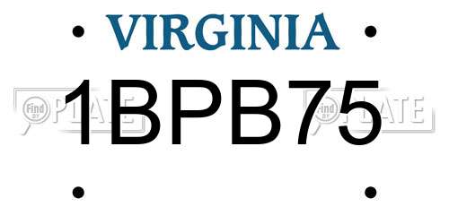 1BPB75 Virginia License Plate