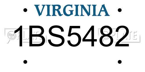1BS5482 Virginia License Plate