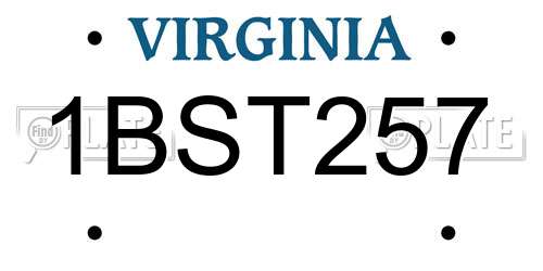 1BST257 Virginia License Plate