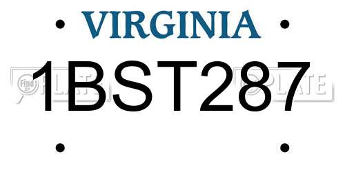1BST287 Virginia License Plate