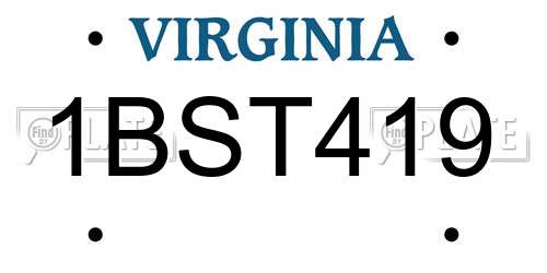 1BST419 Virginia License Plate