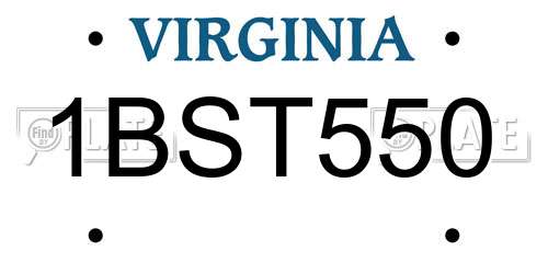 1BST550 Virginia License Plate