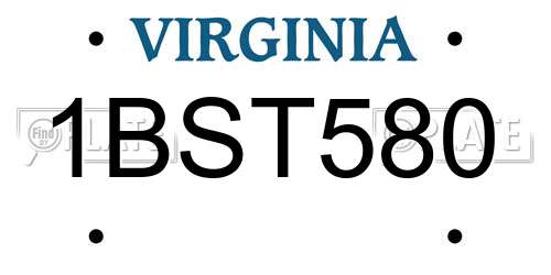 1BST580 Virginia License Plate