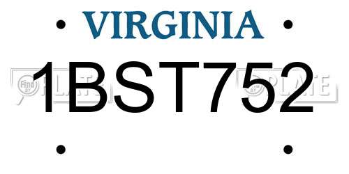 1BST752 Virginia License Plate