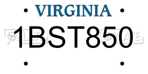 1BST850 Virginia License Plate