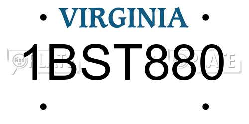 1BST880 Virginia License Plate