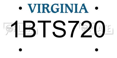 1BTS720 Virginia License Plate