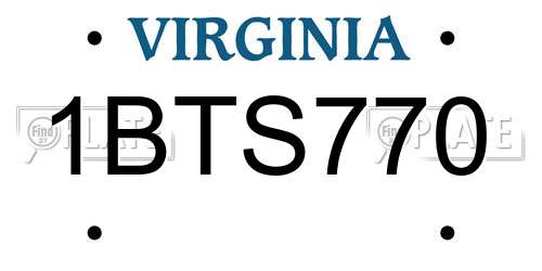 1BTS770 Virginia License Plate