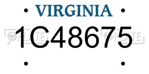 1C48675 Virginia License Plate