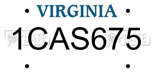 1CAS675 Virginia License Plate
