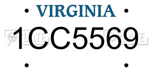 1CC5569 Virginia License Plate