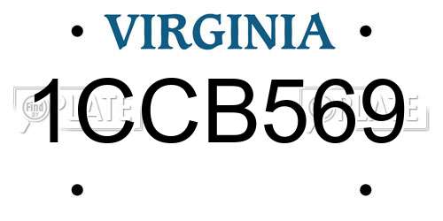 1CCB569 Virginia License Plate