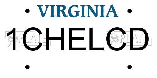 1CHELCD Virginia License Plate