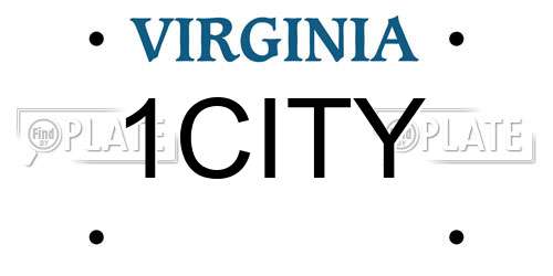 1CITY Virginia License Plate