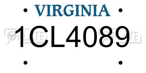 1CL4089 Virginia License Plate