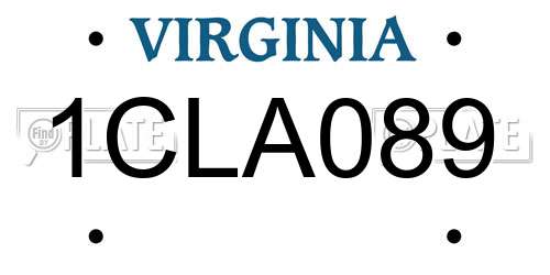 1CLA089 Virginia License Plate