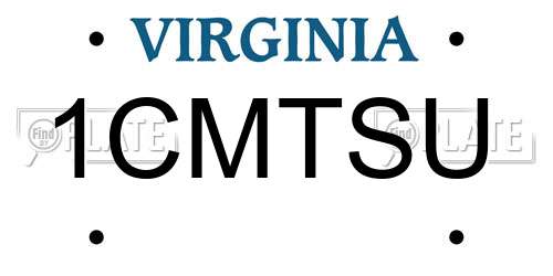 1CMTSU Virginia License Plate