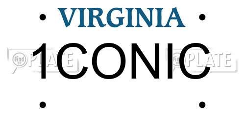 1CONIC Virginia License Plate