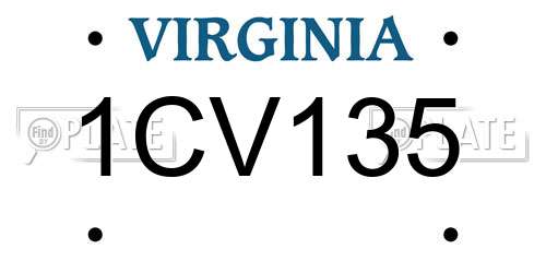 1CV135 Virginia License Plate
