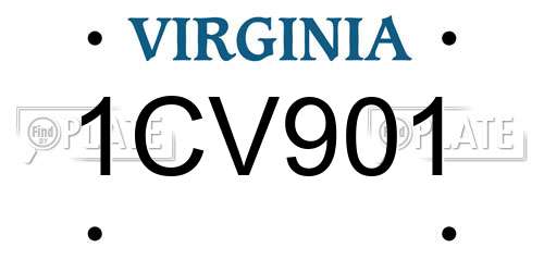 1CV901 Virginia License Plate