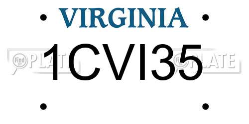1CVI35 Virginia License Plate