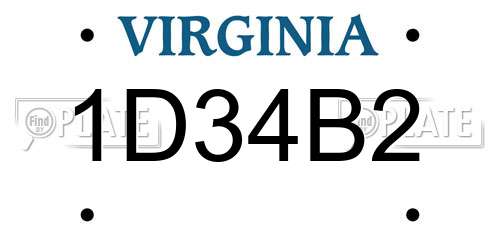 1D34B2 Virginia License Plate