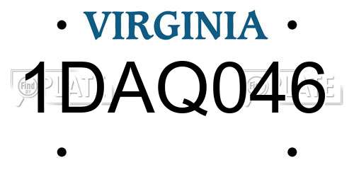 1DAQ046 Virginia License Plate